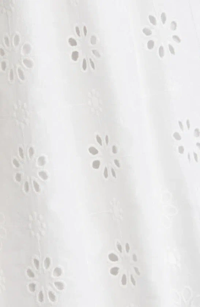 Shop Bp. Puff Sleeve Eyelet Babydoll Minidress In White Blanc
