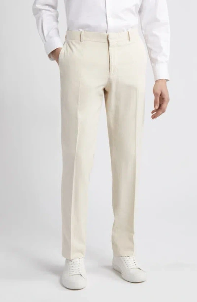 Shop Nordstrom Trim Fit Flat Front Lyocell Blend Chinos In Grey Moonbeam