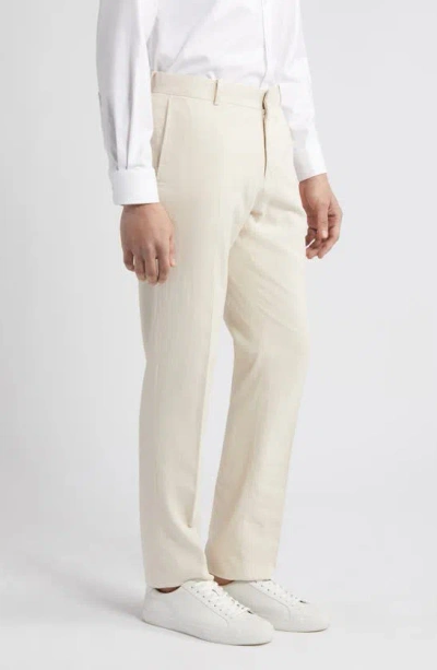Shop Nordstrom Trim Fit Flat Front Lyocell Blend Chinos In Grey Moonbeam