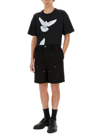 3paradis Stud-embellished Cotton Bermuda Shorts In Black