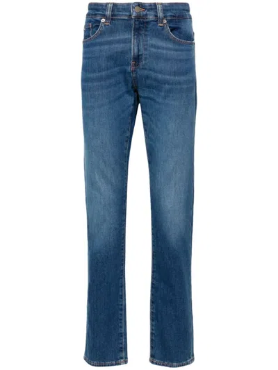 Shop Hugo Boss Boss Slim-fit Stretch Cotton Jeans In Blue