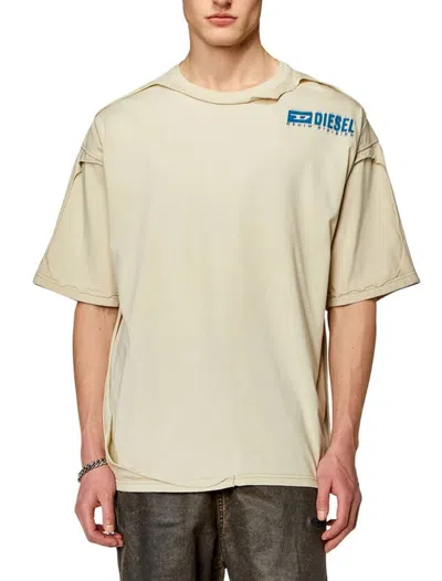Shop Diesel T-shirts And Polos Beige