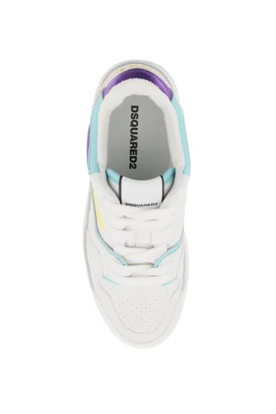 Shop Dsquared2 Smooth Leather New Jersey Sneakers In 9 In White