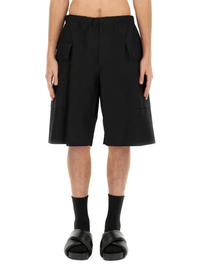 Shop Jil Sander Organic Cotton Shorts In Black