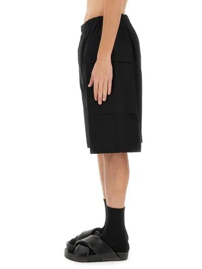 Shop Jil Sander Organic Cotton Shorts In Black