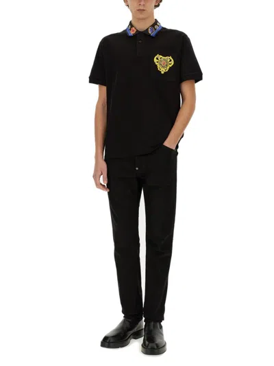 Shop Versace Jeans Couture Polo "heart" In Black