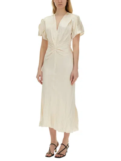 Shop Victoria Beckham Midi Dress In Ivory