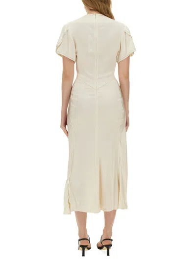 Shop Victoria Beckham Midi Dress In Ivory