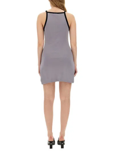 Shop Courrèges Dress With Logo In Grey