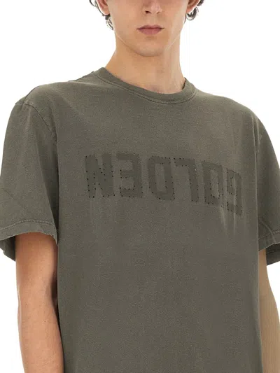 Shop Golden Goose T-shirt With Logo In Green