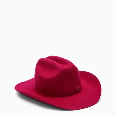 Shop Ruslan Baginskiy Cowboy Hat In Fuchsia Felt In Pink