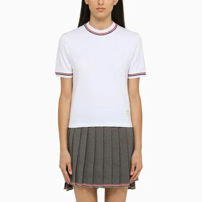 Shop Thom Browne Crew-neck T-shirt With Patch In White