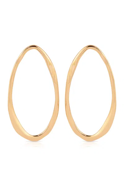 Shop Ettika Hammered 18k Gold Plated Large Oval Earrings