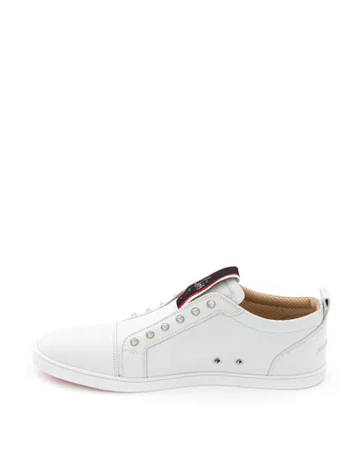 Shop Christian Louboutin Elegant White Leather Sneaker Women's Elegance