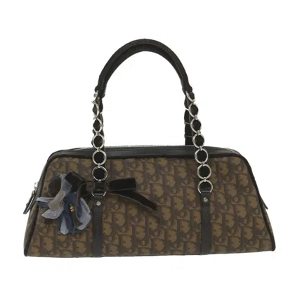 Shop Dior Brown Canvas Shoulder Bag ()