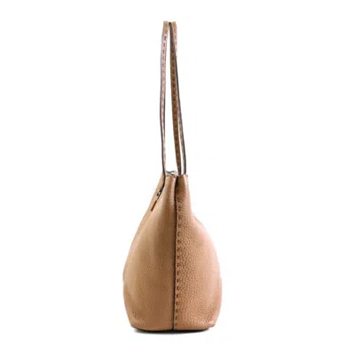 Shop Fendi Selleria Camel Leather Tote Bag ()