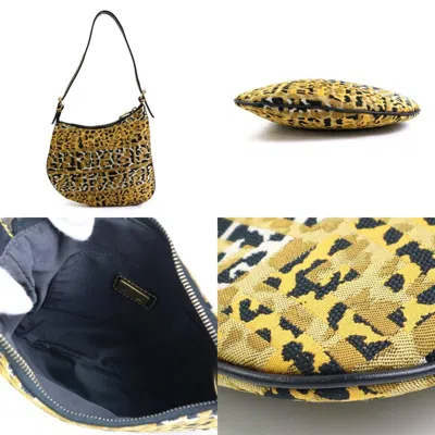 Shop Fendi Yellow Canvas Shopper Bag ()