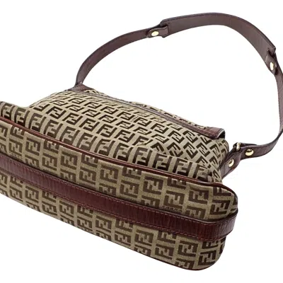 Shop Fendi Zucchino Brown Canvas Shopper Bag ()