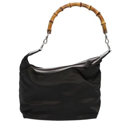 Shop Gucci Bamboo Brown Synthetic Shoulder Bag ()