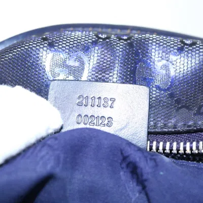 Shop Gucci Gg Imprimé Navy Leather Tote Bag ()