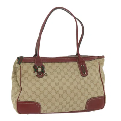 Shop Gucci Princy Brown Canvas Shoulder Bag ()