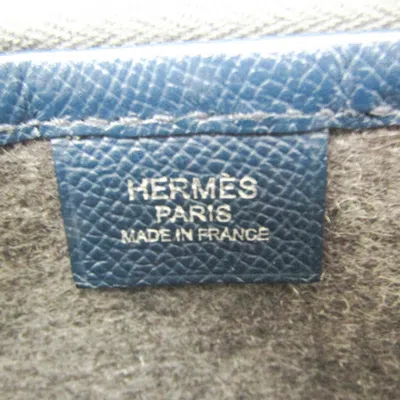 Shop Hermes Hermès -- Blue Leather Clutch Bag ()