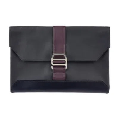 Shop Hermes Hermès Black Leather Clutch Bag ()