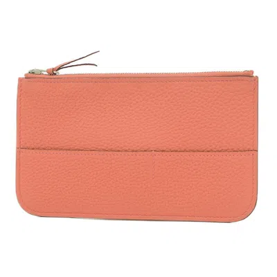 Shop Hermes Hermès Dogon Orange Leather Wallet  ()