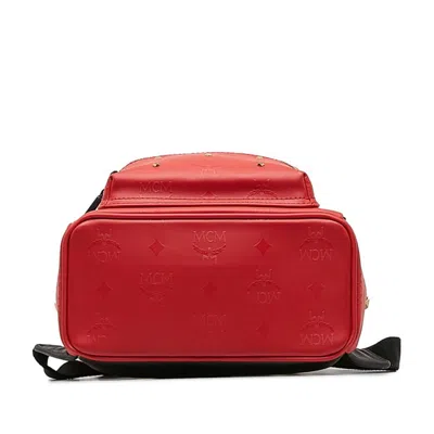 Shop Mcm Visetos Red Canvas Backpack Bag ()