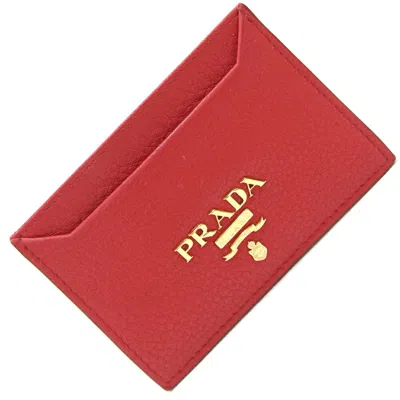 Shop Prada Vitello Red Leather Wallet  ()