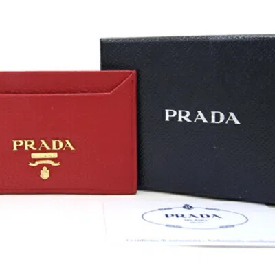Shop Prada Vitello Red Leather Wallet  ()