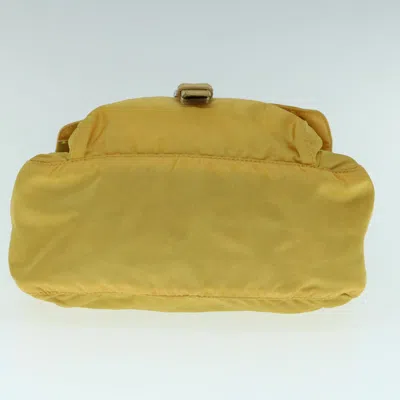 Shop Prada Yellow Canvas Shoulder Bag ()
