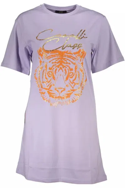 Shop Cavalli Class Cotton Tops & Women's T-shirt In Purple
