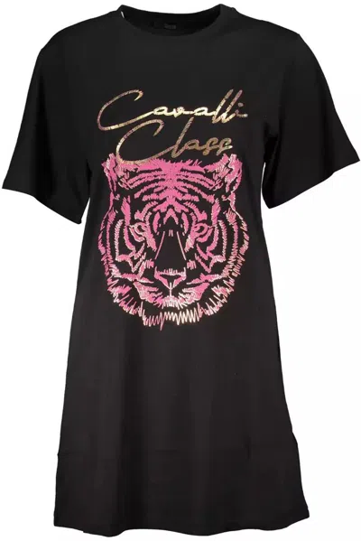 Shop Cavalli Class Cotton Tops & Women's T-shirt In Black