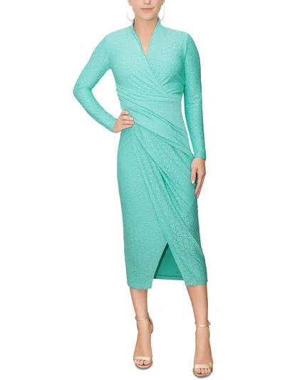 Shop Rachel Rachel Roy Womens Eyelet Midi Wrap Dress In Blue