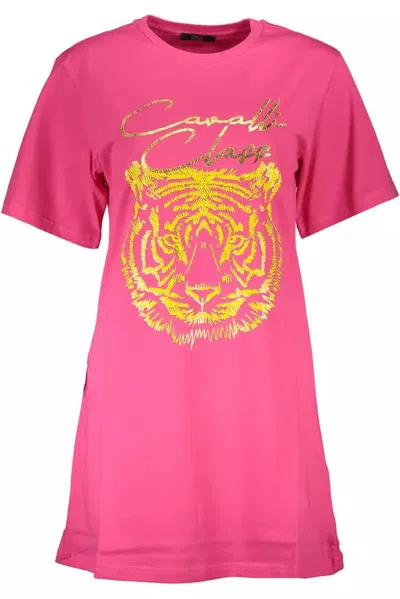 Shop Cavalli Class Cotton Tops & Women's T-shirt In Pink