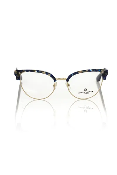 Shop Frankie Morello Elegant Clubmaster Ivory Women's Eyeglasses In Blue