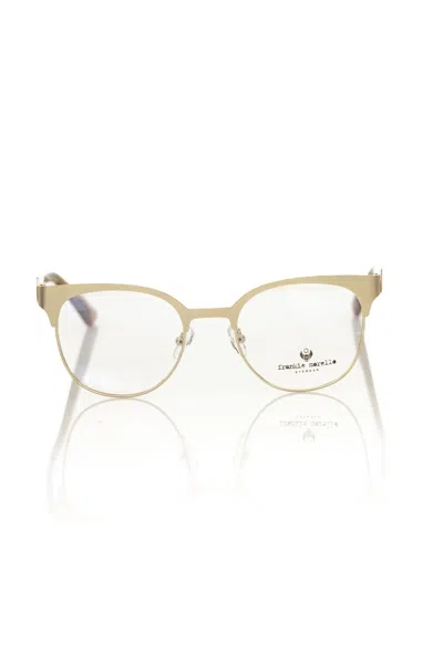 Shop Frankie Morello Geometric Clubmaster Women's Eyeglasses In Gold