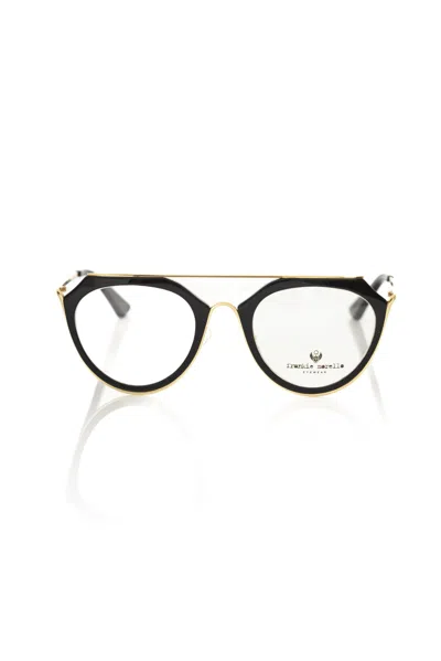 Shop Frankie Morello Chic Aviator Eyeglasses With And Women's Accents In Black