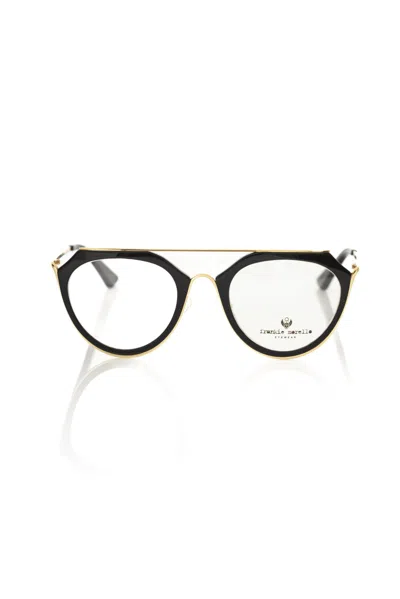Frankie Morello Chic Aviator Eyeglasses With And Women's Accents In Black