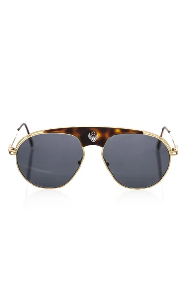 Frankie Morello Brown Metallic Fibre Sunglasses In Brown
