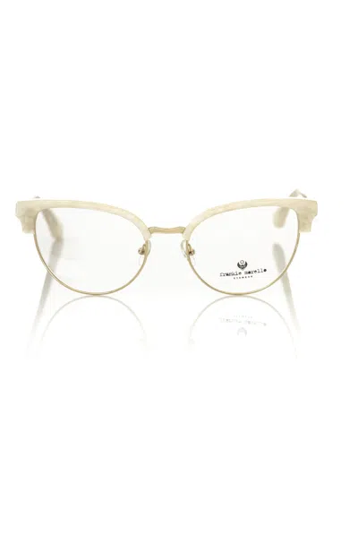 Shop Frankie Morello Elegant Mother Of Ivory Clubmaster Women's Eyeglasses In White