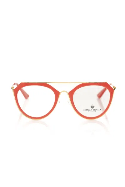 Shop Frankie Morello Chic Aviator Eyeglasses With Women's Accent In Red