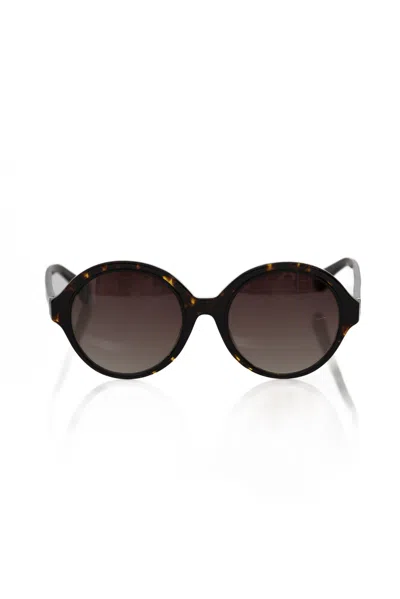 Shop Frankie Morello Elegant Turtle Pattern Round Women's Sunglasses In Black