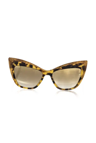 Shop Frankie Morello Glamorous Yellow Turtle Cat Eye Women's Shades In Brown