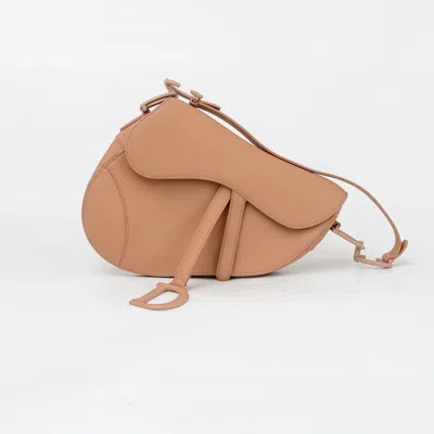 Pre-owned Dior Leather Saddle Medium Ultra Matte Leather Dusty Rose Shoulder Bag