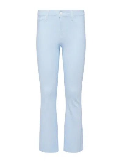 Shop L Agence Kendra Coated Cropped Flare Jean In Ice Water/white Contrast Coated