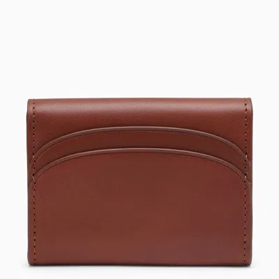 Shop Apc A.p.c. Genève Hazelnut Leather Card Holder Women In Brown