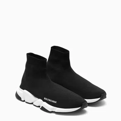 Shop Balenciaga Black Mesh And White Speed Sneakers Men