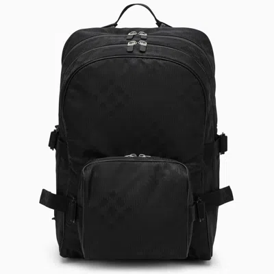 Shop Burberry Backpack In Black Jacquard Check Men